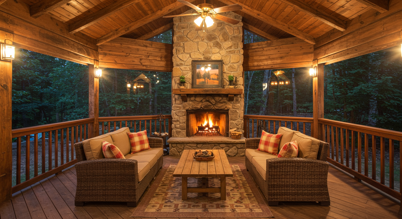 Rustic Wooden Enclosed Deck